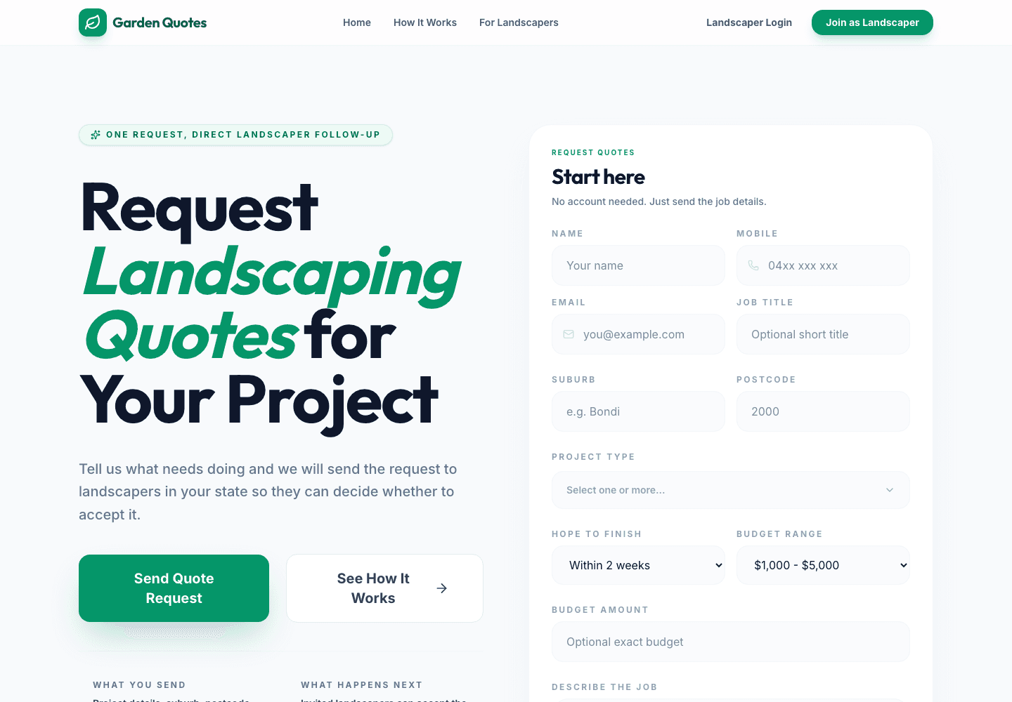 Garden Quotes homepage, built by Cixx